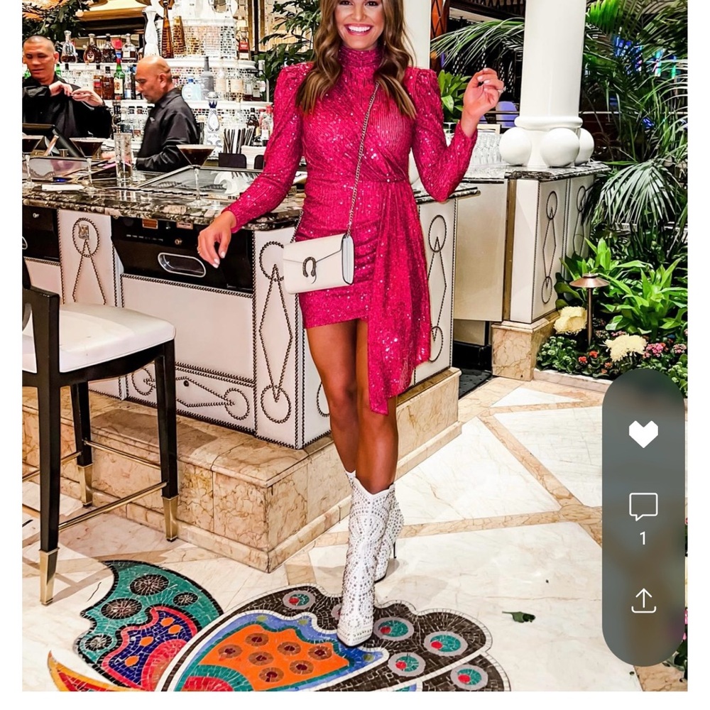 Saylor Bianca Mini Dress in fuchsia